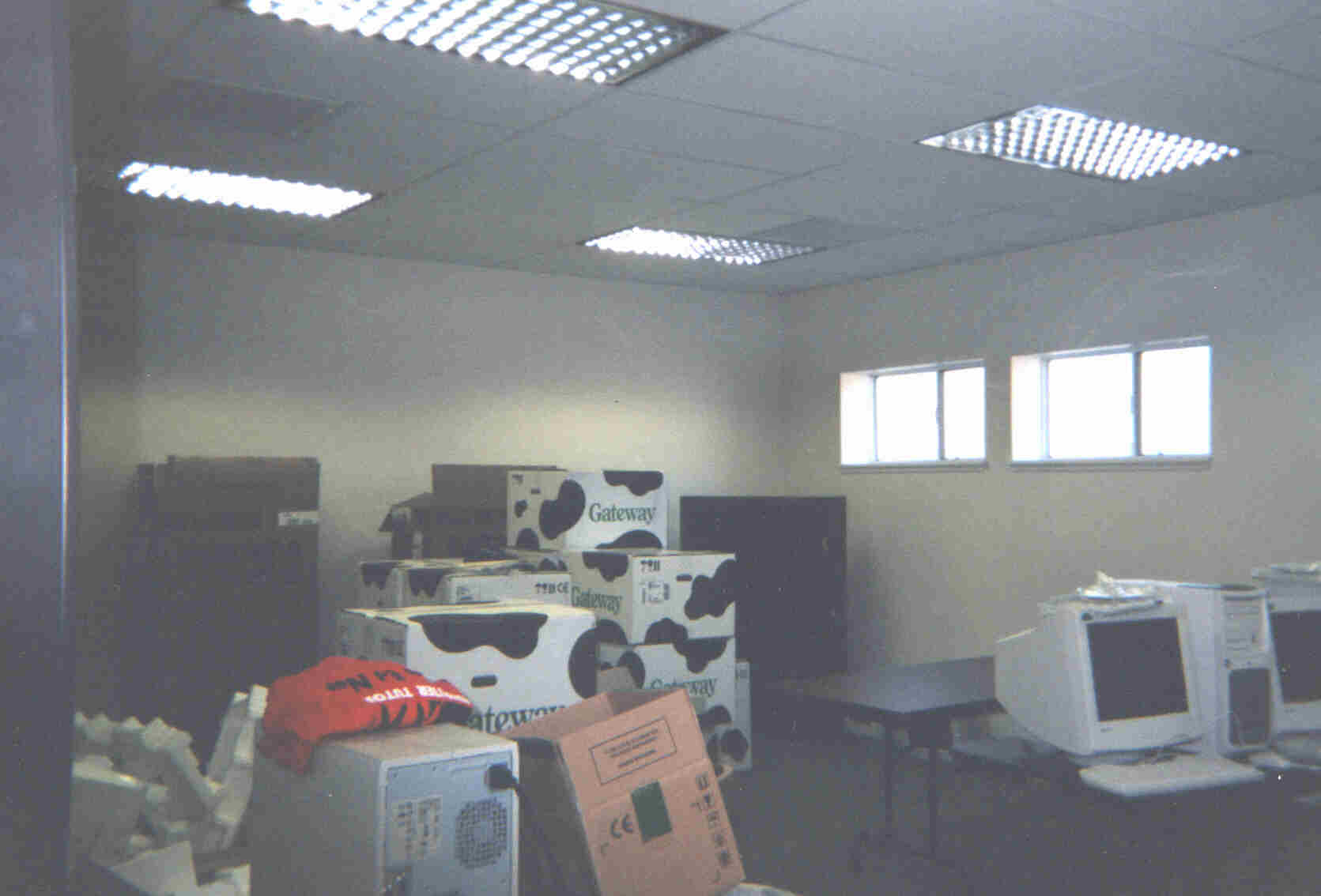 The computer lab fills with boxes as we unpack